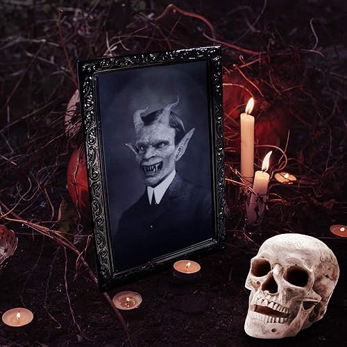 Miniatura 10 de Paquete de 3 marcos de fotos en movimiento de Halloween, retrato de terror de cara cambiante en 3D, decoración aterradora para el hogar, fiesta de