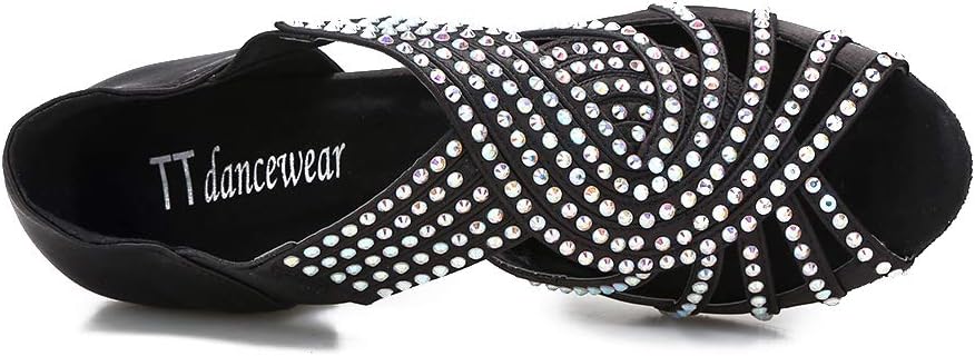 TTdancewear Women Rhinestone Dance Shoes Ballroom Latin Salsa Bachata Performance Dance Dancing Shoes - Image 6