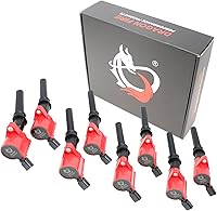 Vista 1 de AIP Electronics Juego de 8 bobinas de encendido Dragon Fire de alto rendimiento en enchufe COP Pencil Pack compatible con Lincoln Ford V8 V10