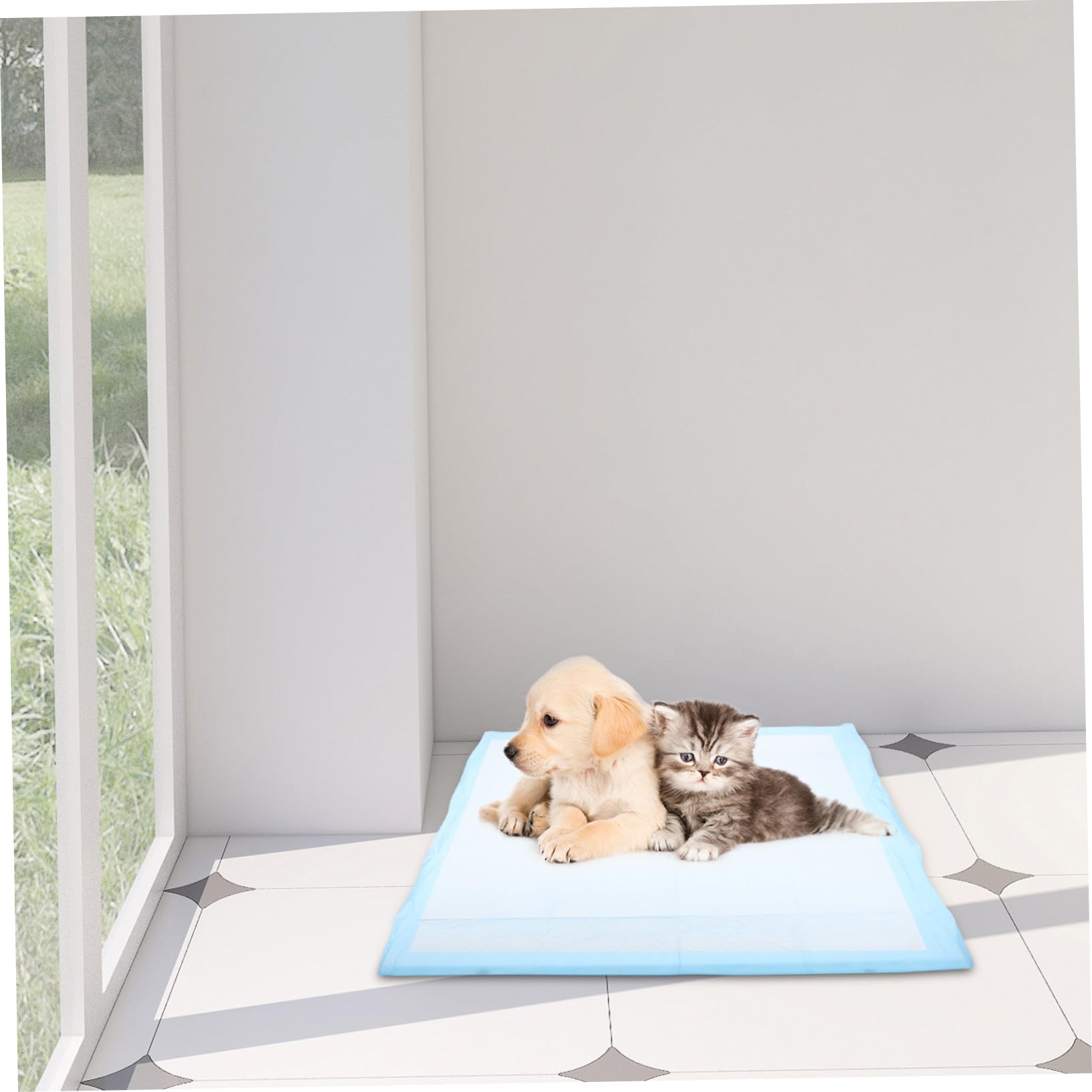ibasenice Alèse pour Chiot Super Absorbante 60x60 Cm en Non-tissé | Format L, Usage Voiture et Cage, Absorbe le Liquide Instantanément, Lot Unitaire