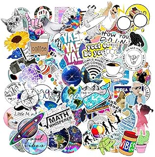 Jasion 103-Pcs Vinyl Mix Stickers Waterproof Cute Lovely Girls Teens Aesthetic Trendy Graffiti