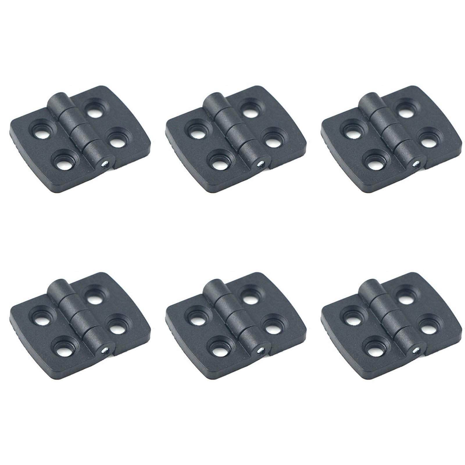 Leliafleury 6Pcs Black Nylon Hinges 30x40x4mm ABS Plastic Folding Door Hinges for Cabinet Drawer Window Boxes