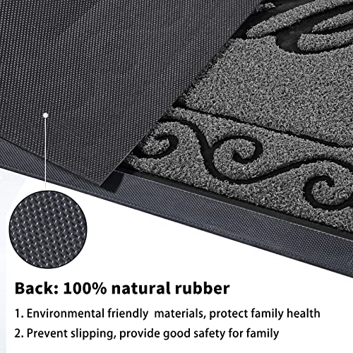Yimobra welcome door mat, Heavy Duty Sturdy Front Mats for Home Entrance Outdoor Indoor,Non Slip Backing - Image 3