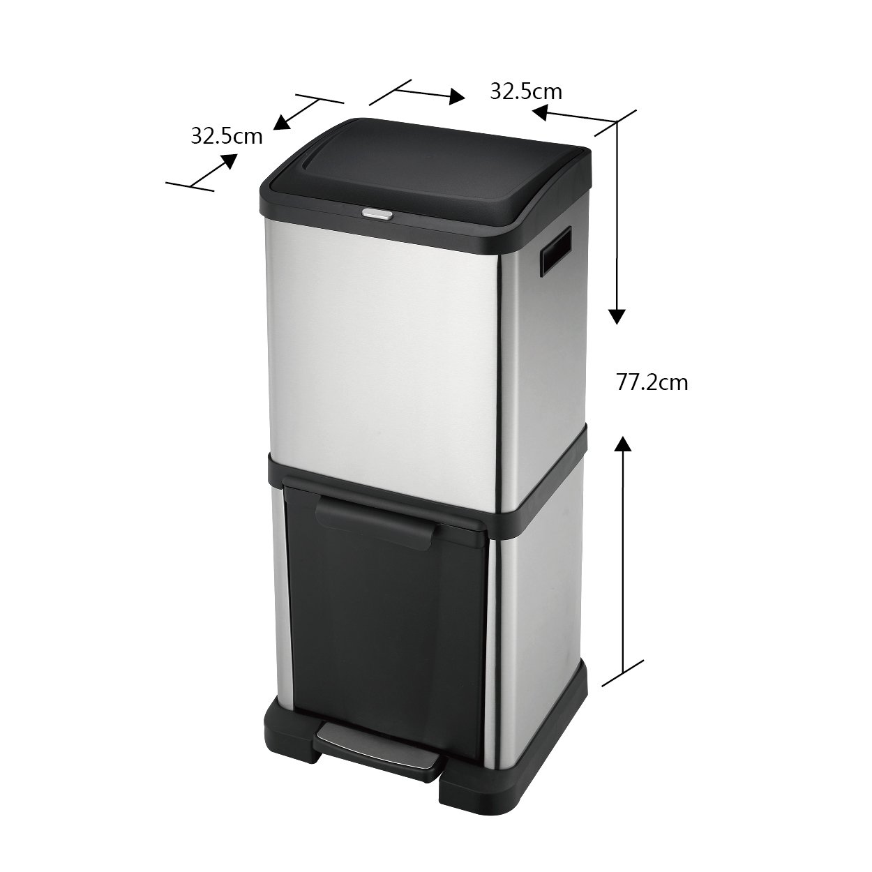 Buy Mari Home Tower Recycling Bin 34L Double Waste Bin Stainless