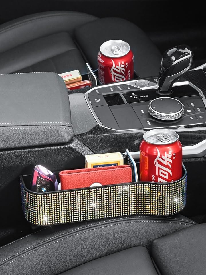 Miniatura 8 de Bling - Organizador lateral para asiento de automóvil, relleno de espacio para asiento de automóvil, organizador de almacenamiento de consola de