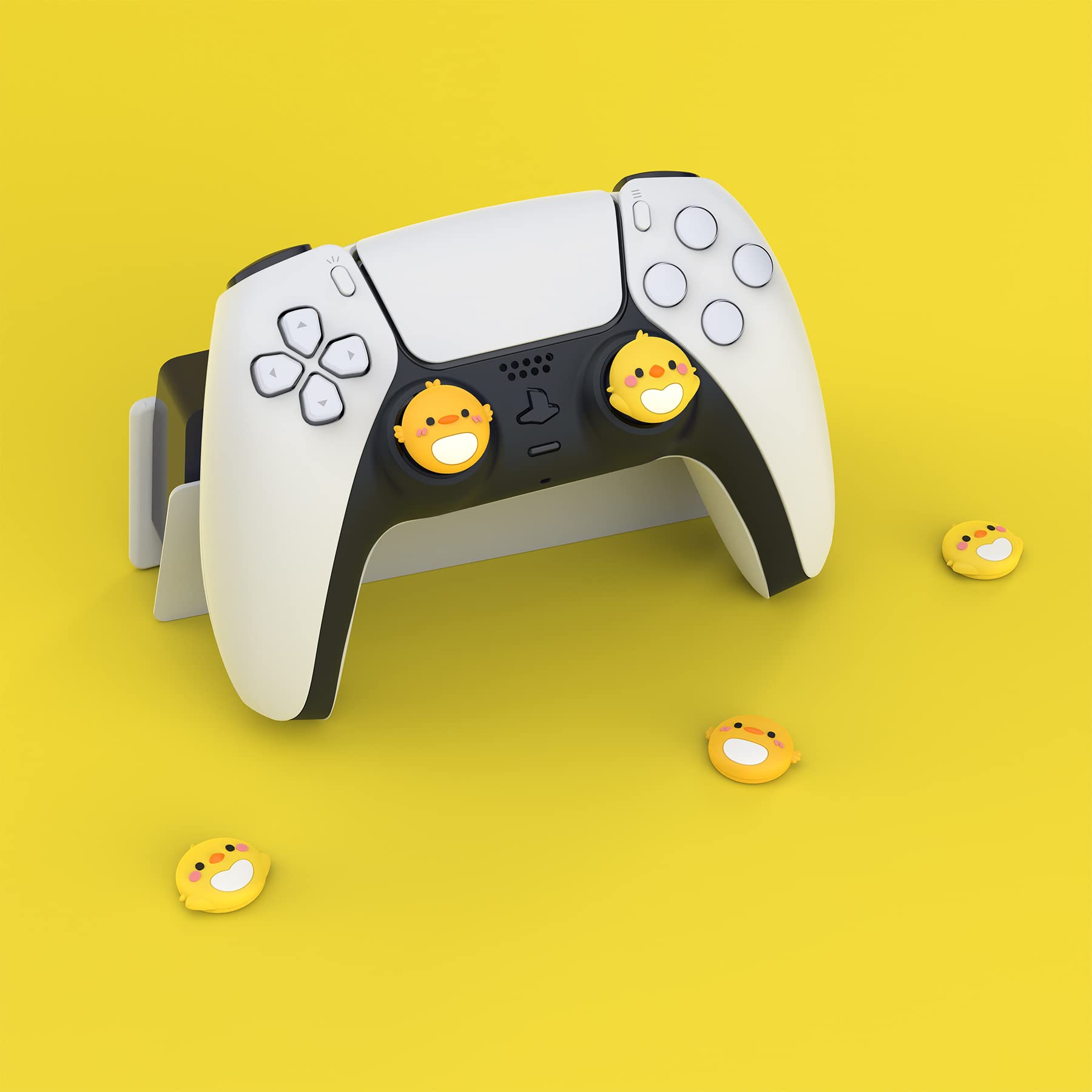 PlayVital Joystick Caps für PS5,Stick Aufsätze für PS4,Kappen für Xbox Series X&S,Thumbstick Schutzkappen Zubehör für Xbox One,Analog Stick Kappen für Switch Pro Controller-Papagei & Küken - 5