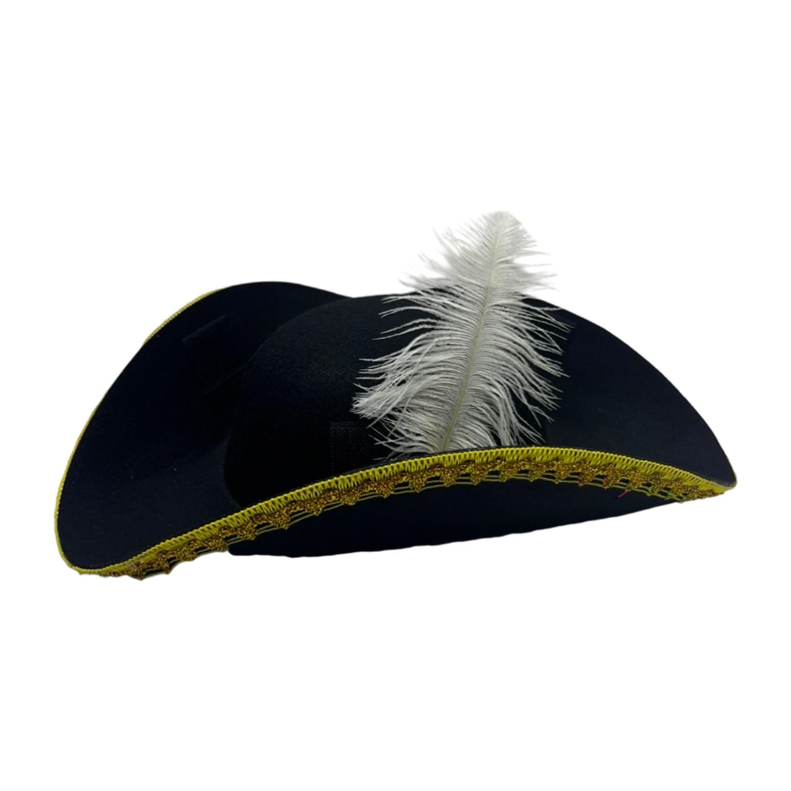 Maxtonser Golden Lace Feathered Pirate Caps for Halloween Parties and Pretend Adventures Perfect for Halloween Dressing & Play