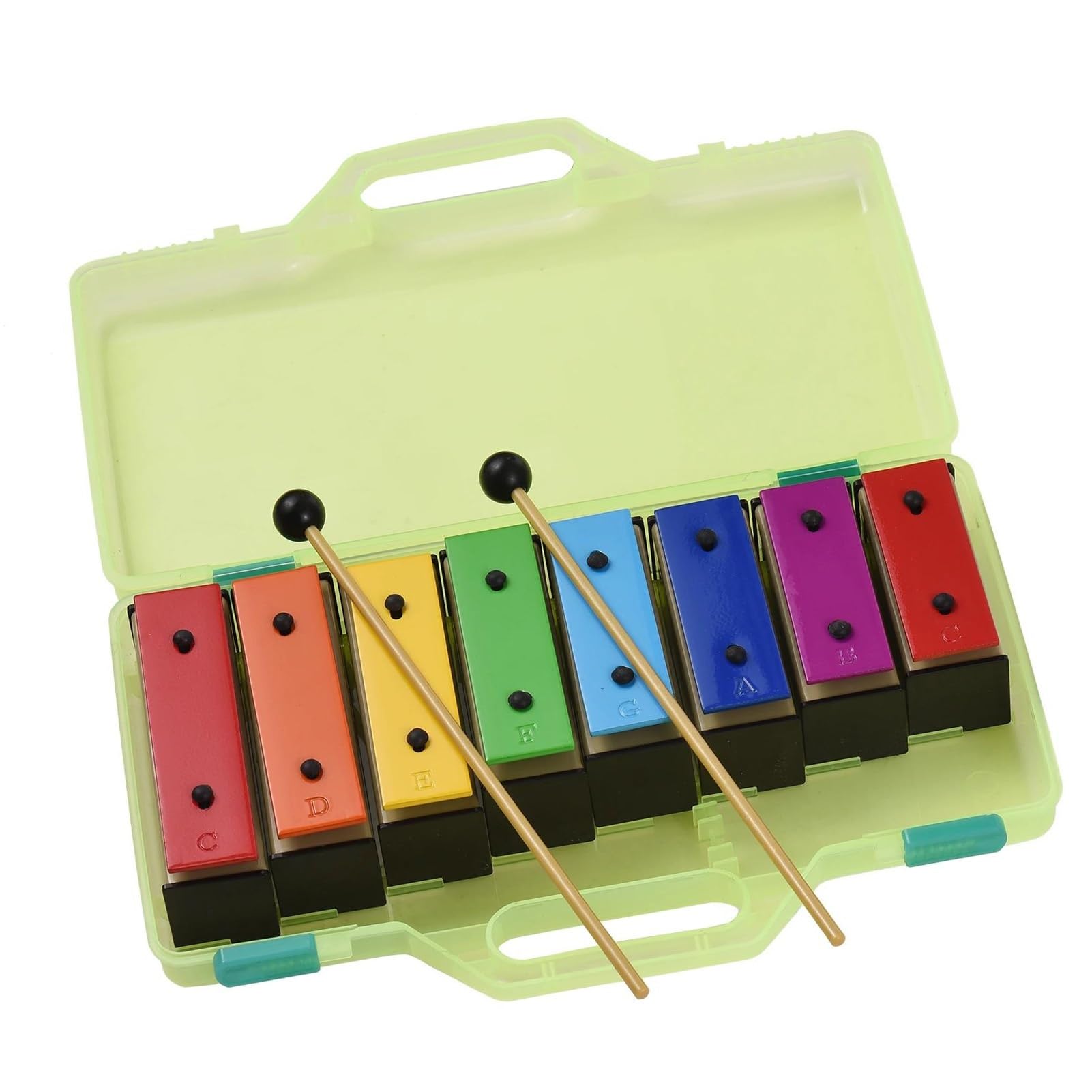Xilófono De 8 Notas, Glockenspiel Colorido Placas De Metal De Color Arcoíris Extraíbles Resonador Instrumento Musical De Percusión