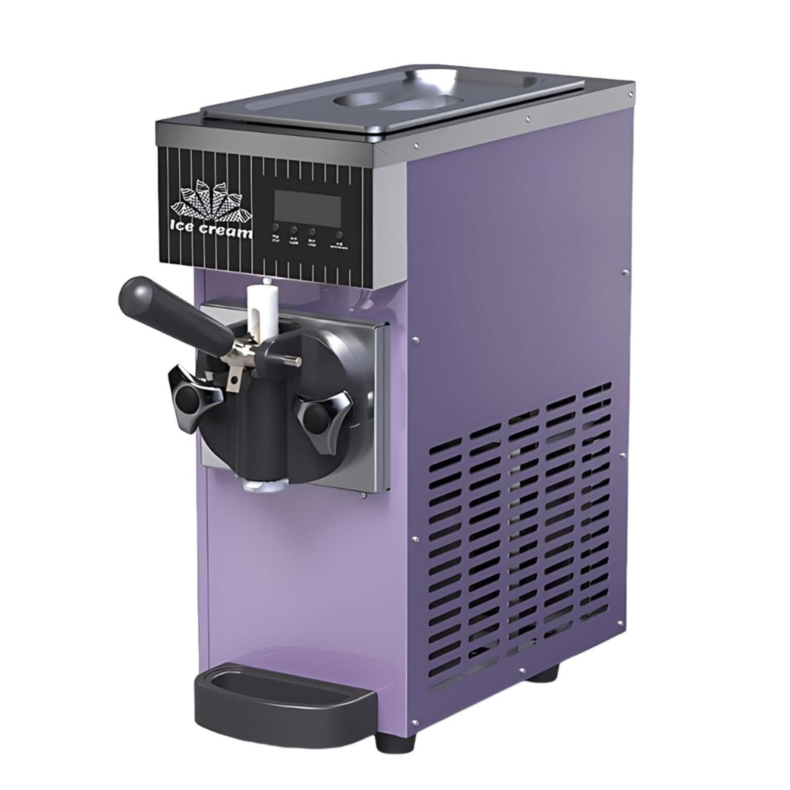 Machine a Glace Italienne avec Compresseur de Refrigeration Rapide, Machine a Yaourt Glace de Comptoir pour Food Truck et Petite Restauration, Auto Nettoyage