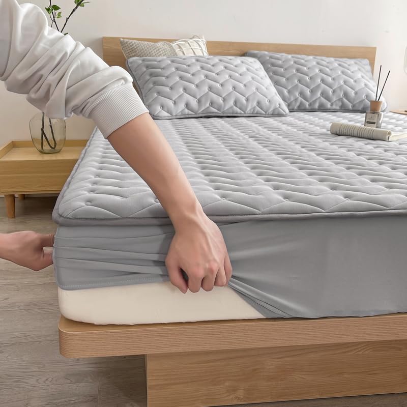 Protector Impermeable Colchon, Cubre Colchon Juego de cama impermeable de 3 piezas, 1 funda de colchón, 2 fundas de almohada, sábana ajustable suave y cómoda, protector de colchón duradero y lavable.(