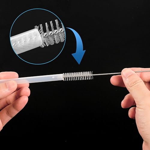 Miniatura 6 de Juego de popotes, incluye 6 popotes de repuesto y 1 cepillo de limpieza, 8.39 pulgadas de longitud, popotes de repuesto reutilizables para botella