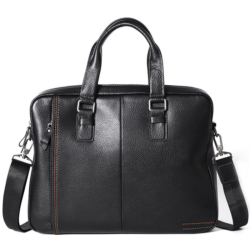 JSEIAJB Cowhide handbag men's casual leather briefcase men's computer bag crossbody shoulder bag4
