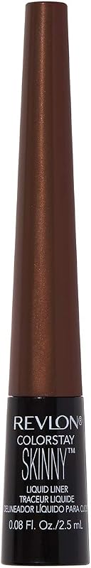Delineador de ojos líquido Revlon Skinny, maquillaje de ojos ColorStay, resistente al agua, a prueba de manchas, de larga duración con punta ultrafina, llama de caoba, 0,08 oz
