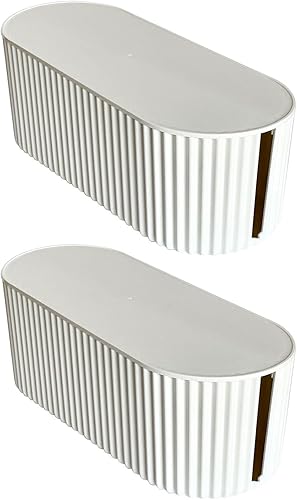 Miniatura 11 de Caja Organizadora de Cables Blanca Nineween, Caja Ocultadora de Cables de Plástico con Tapa para Escritorio y Piso, Cubierta de Tiras de
