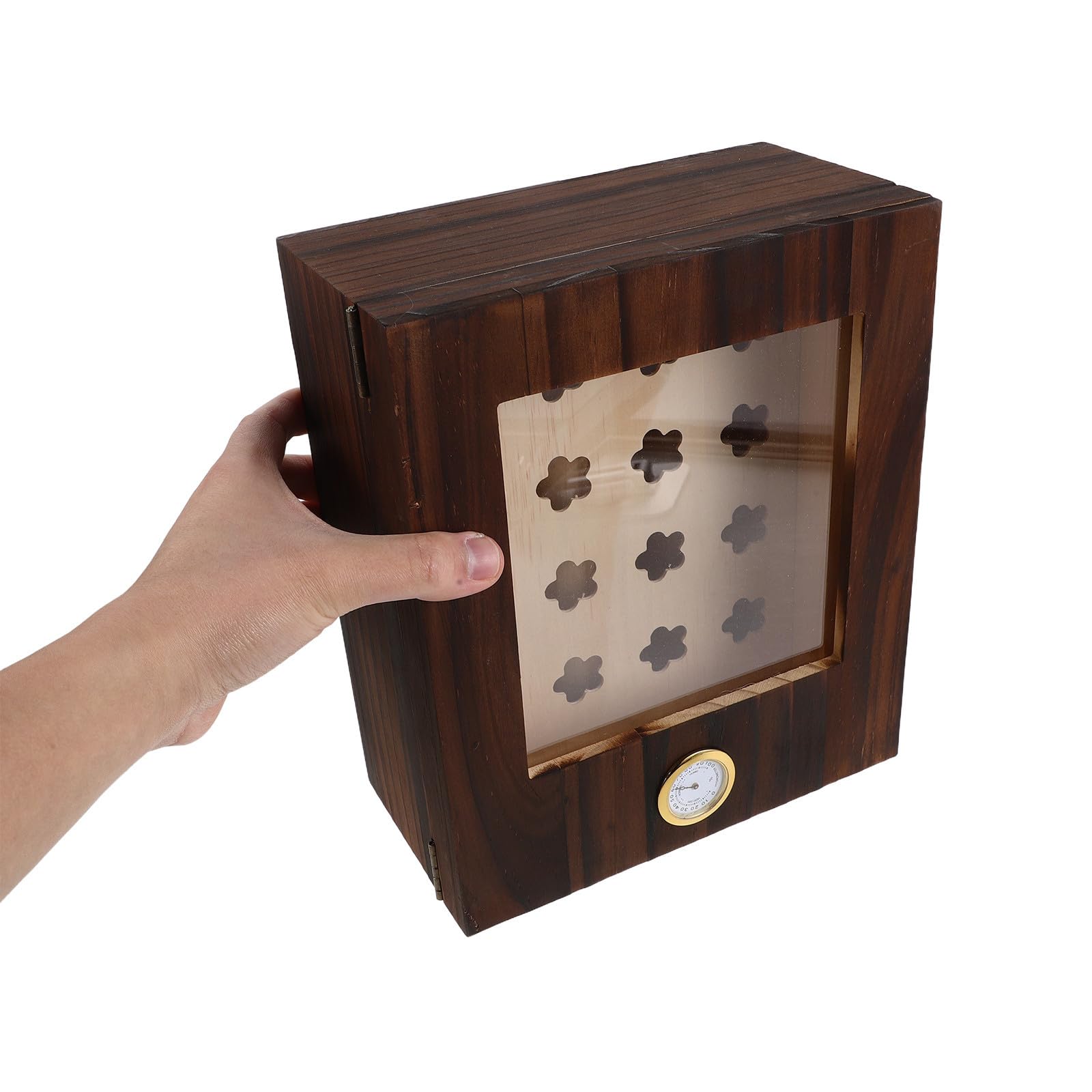 Humidor con Divisore Interno per Sigari in Legno con Igrometro e Umidificatore Portatile, Doppio Strato e Conservazione Organizzata per Uso Viaggio