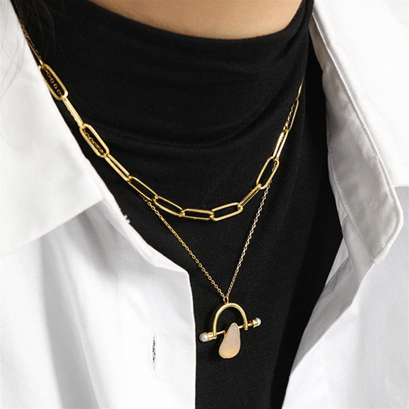 Collana con ciondolo a forma di goccia in argento sterling 925