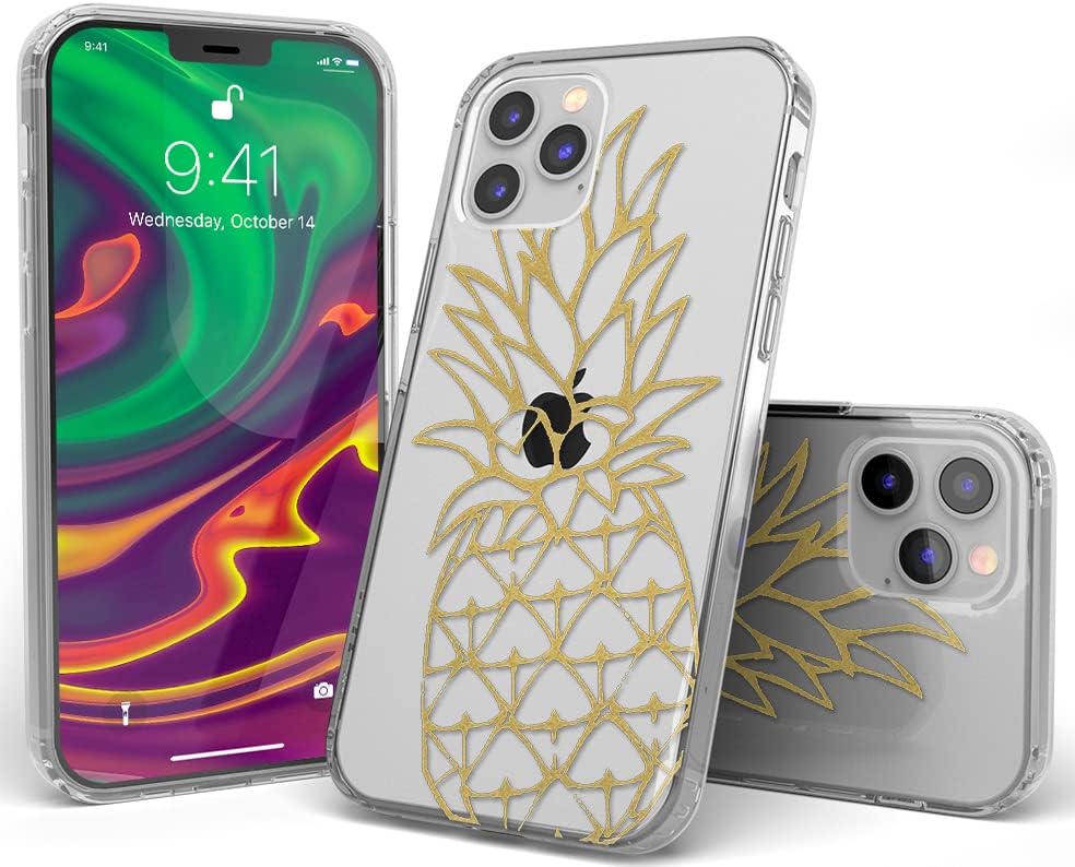 Casely iPhone 12/12 Pro Case | You're a Fine-Apple | Gold Pineapple Clear | Classic Ultra Slim Design - Image 3