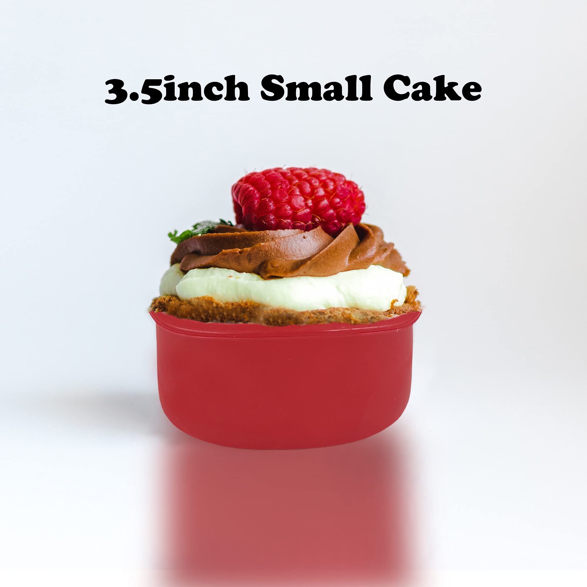 10,2 cm Kuchenformen-Set aus 4 Silikon-Kuchenformen, Schnellentriegelung, Backform, Küchen-Backwerkzeug für Schichtkuchen, Käsekuchen, Regenbogen-Kuchen und Chiffon-Kuchen