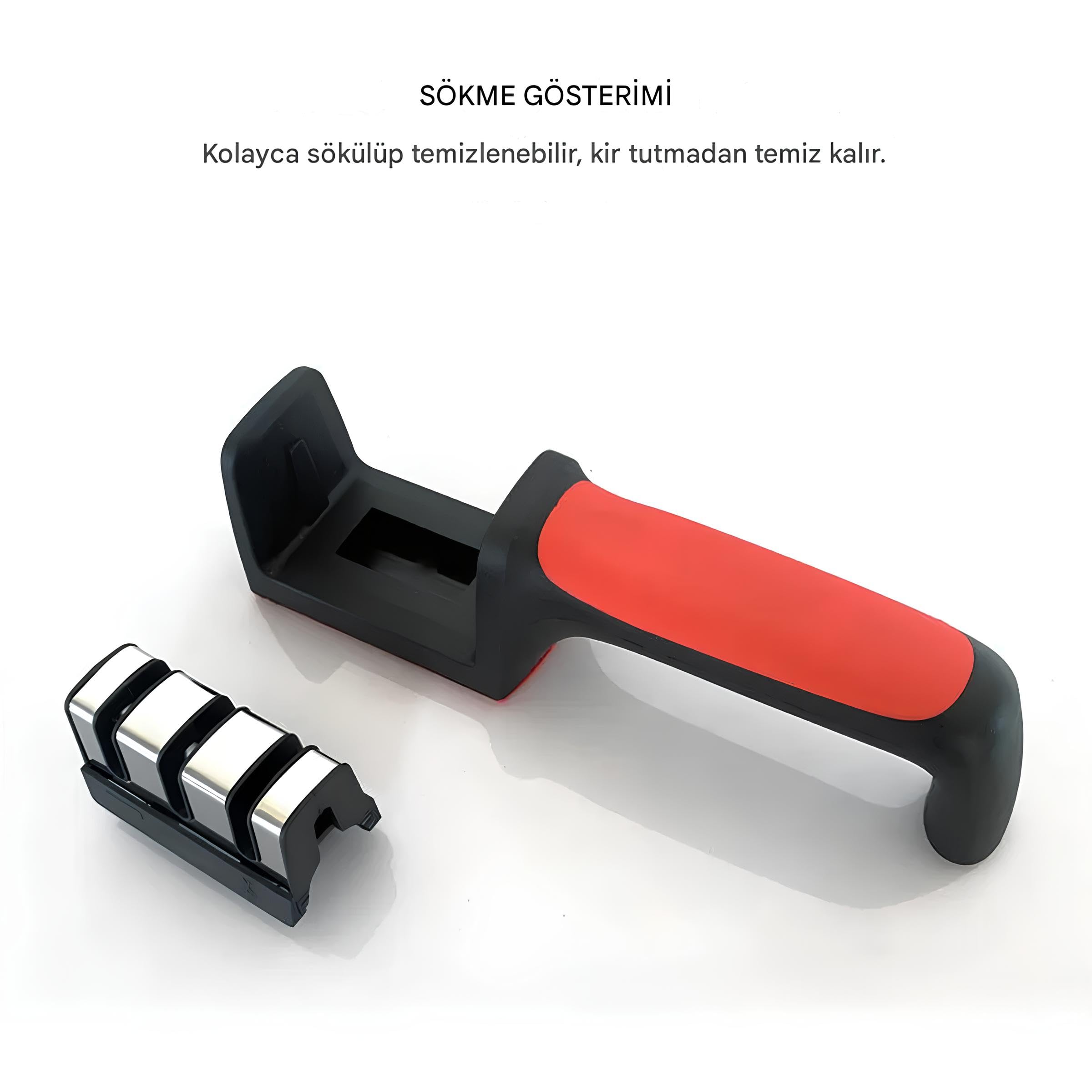 Kanji 3 Fonksiyonlu Paslanmaz Çelik Bıçak Bileyici – Elmas, Tungsten ve Seramik Bileme – Şef, Mutfak, Meyve, Çakı ve Av Bıçakları İçin Ergonomik Bileme Aleti