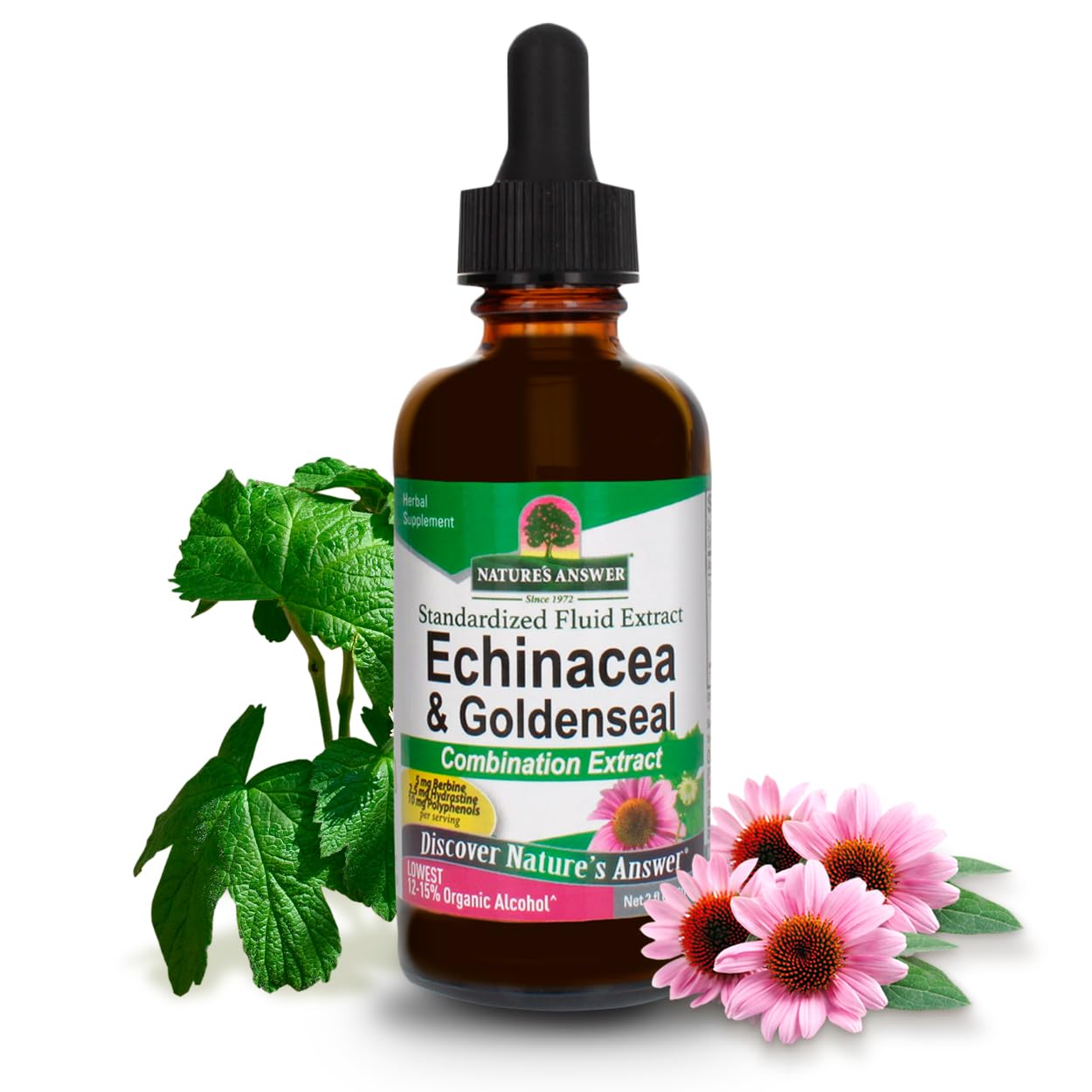 Nature's AnswerEchinacea & Goldenseal with Organic Alcohol, 2-Fluid Ounces