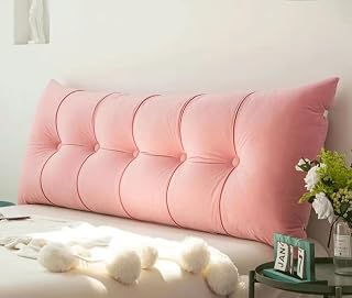 Almohada Triangular Grande, Cabecero, Almohada, Respaldo, Color Sólido, Refuerzo Extraíble, Dormitorio En Casa, Cojín De Soporte Para Cama De Día Para Descansar Y Le(Size:60x50x18cm,Color:rosa)