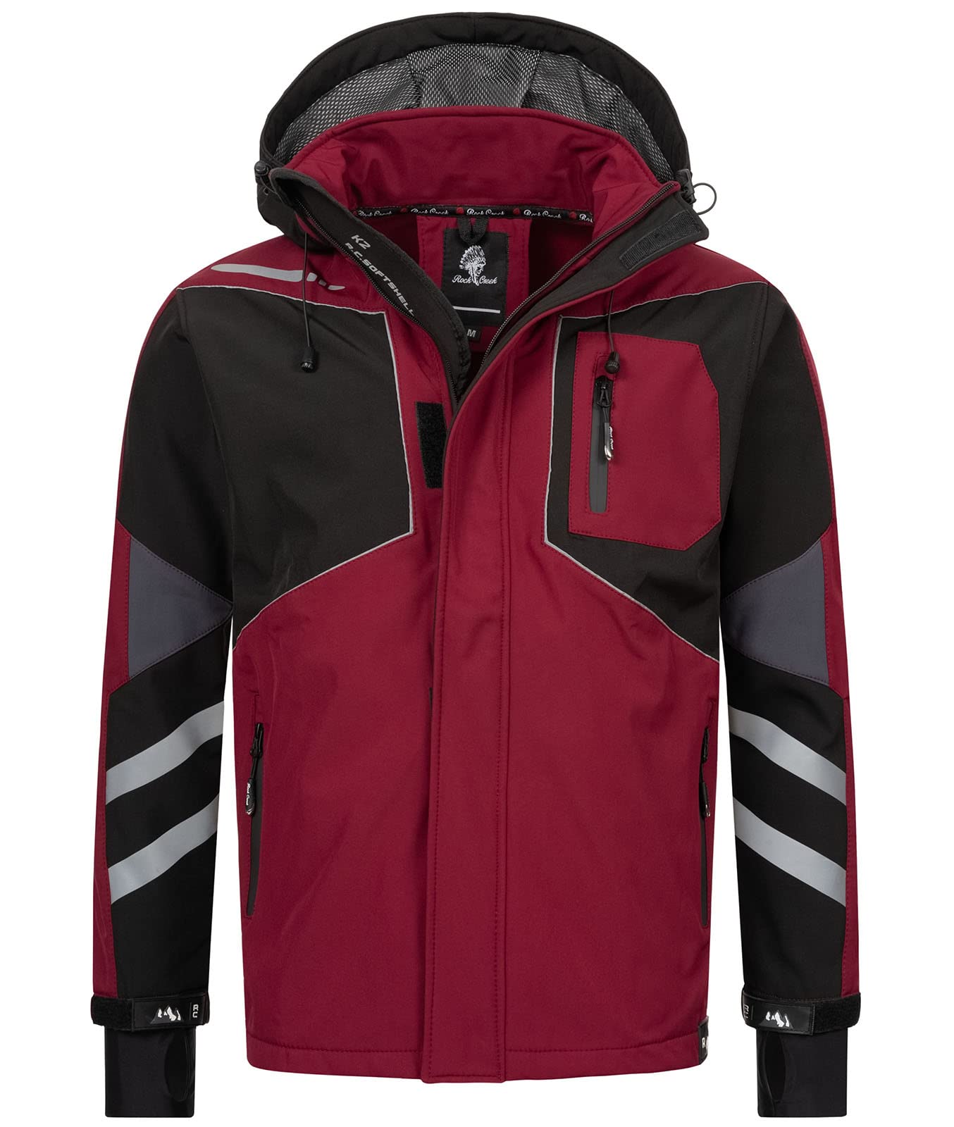 Rock Creek Softshelljacke Herren Outdoor H-287 | Wasserabweisende Übergangsbekleidung, funktionale Wanderjacke für Männer, Camping, Freizeit und wechselhaftes Wetter