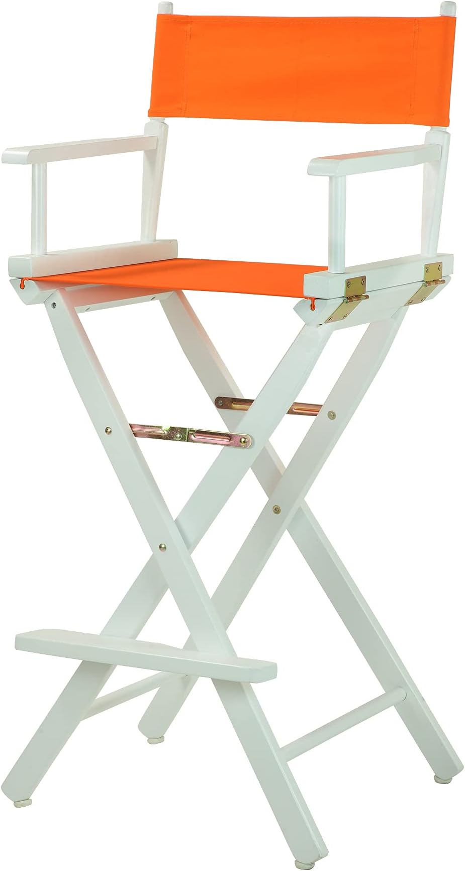 30" Director's Chair White Frame-Tangerine Canvas