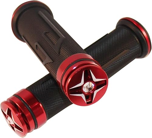 Miniatura 1 de Red Handlebar Grips Gel with Bling Diamond End Caps Compatible for 2004 Kawasaki ZRX1200R
