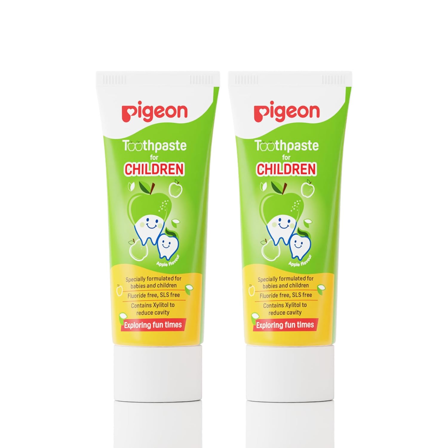Pigeon Apple Toothpaste, For babies and Children,Fluroide -free,SLS free,Color free,Paraben Free, PH friendly,45 g,Pack of 2