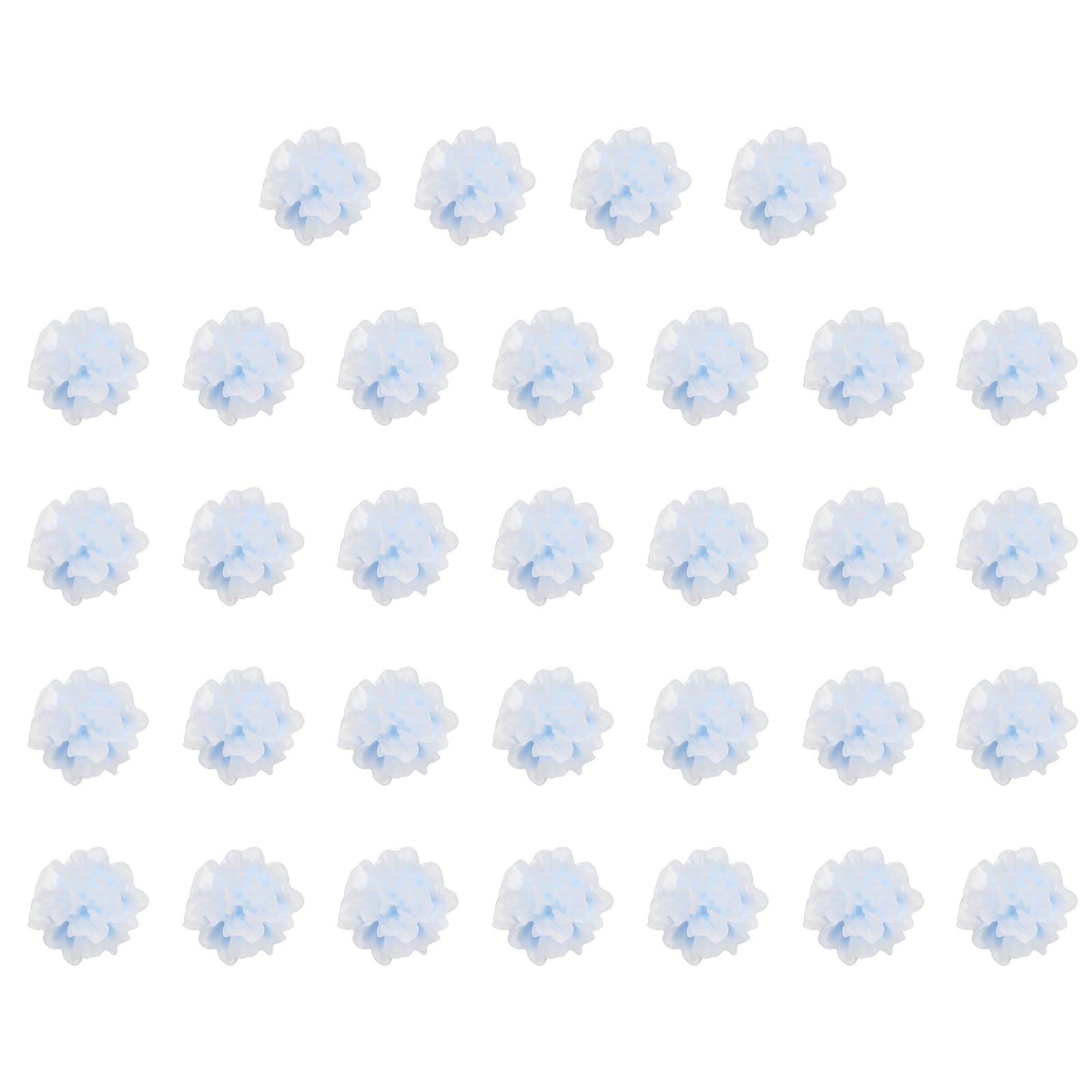 CoCud Mini Resin Flower, 0.51" Diameter, Miniature Tiny Luminous Flower Charm Dollhouse Blue