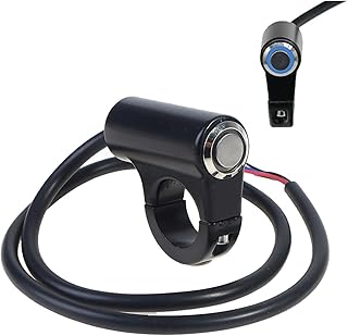 Motorcycle Switch 12V 22MM Aluminum Alloy Motorcycle Switch Handlebar Fog Light Motorbike Horn Push Turn Signal Button Waterproof Switches Start On Off Switch (Color : BL)
