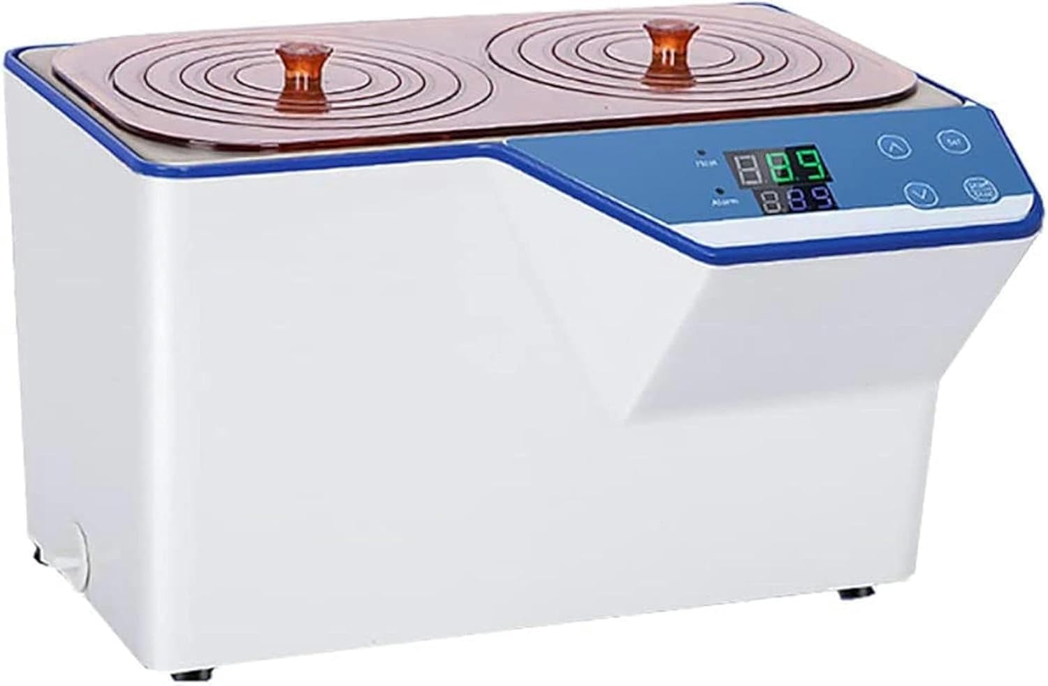 AMNOOL Digital Constant Temperature Water Bath, Stainless Steel Inner Liner, Electric Heating, Porous Constant Temperature Water Bath, RT5 to 100 ° C, Timer 0 to 999 Minutes, Capacity 6.7L/14