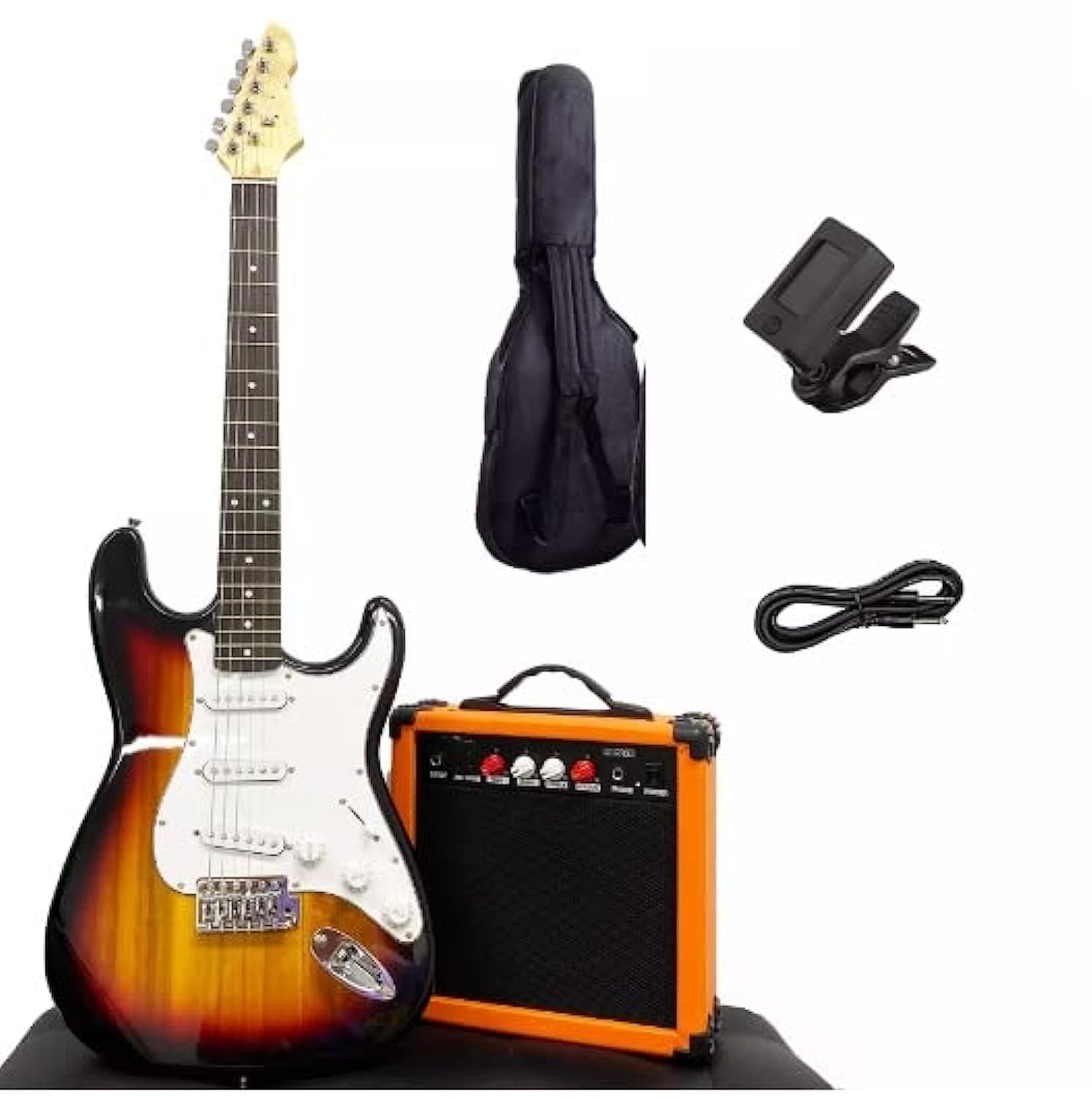 Aiersi Pacifica Series AC542 Electric Guitar Combo With Bag, Strap, Picks, Amplifier, Cable And Tuner (Sunbrust)