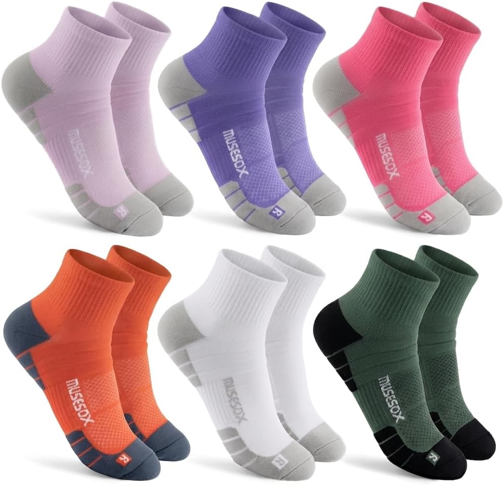 6 Pairs Above Ankle Compression Socks for Women&Men,Athletic,Unisex,Small