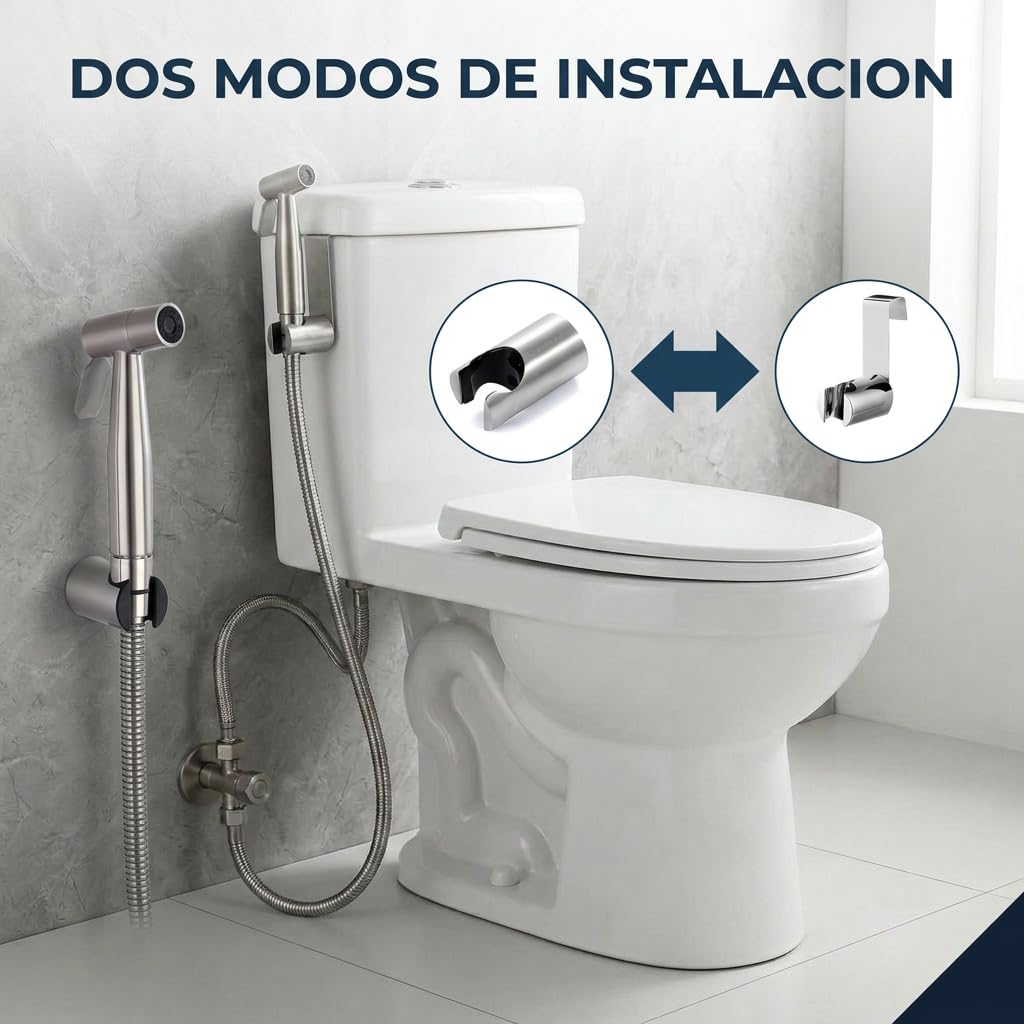 Ducha higencia para wc - bidet para wc - incluye todo lo necesario para su montaje - sistema de montaje facil - Ducha bidet - ducha inodoro
