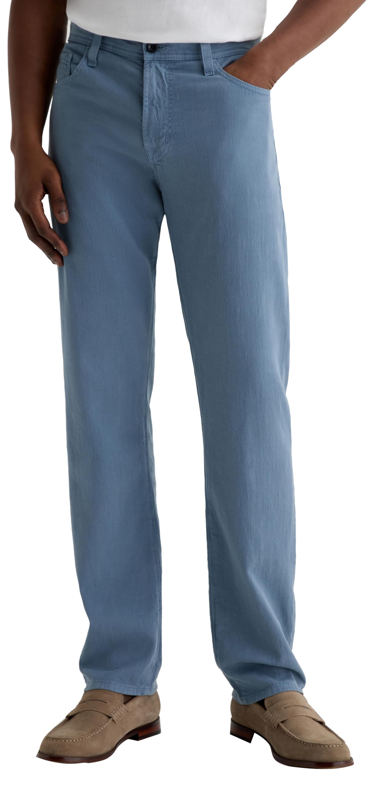AG Adriano Goldschmied Mens Everett Slim Straight Linen Pant