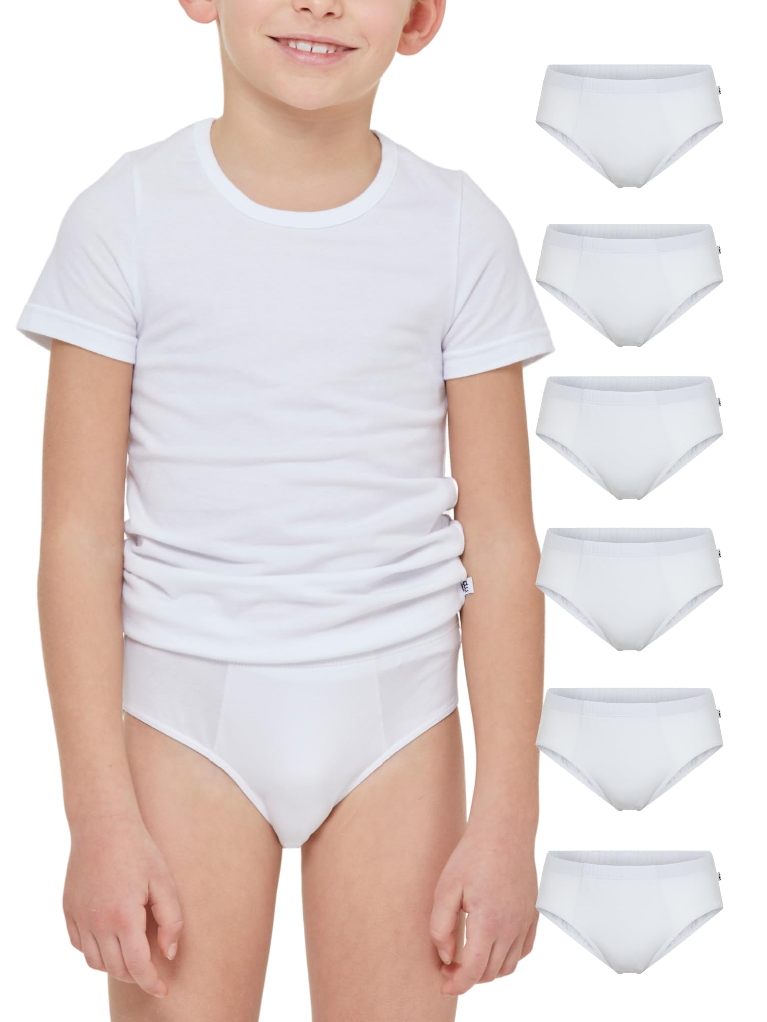 POMPEA 6 Pezzi Slip Bambino in Cotone, Mutande per Bambini in Tessuto Jersey