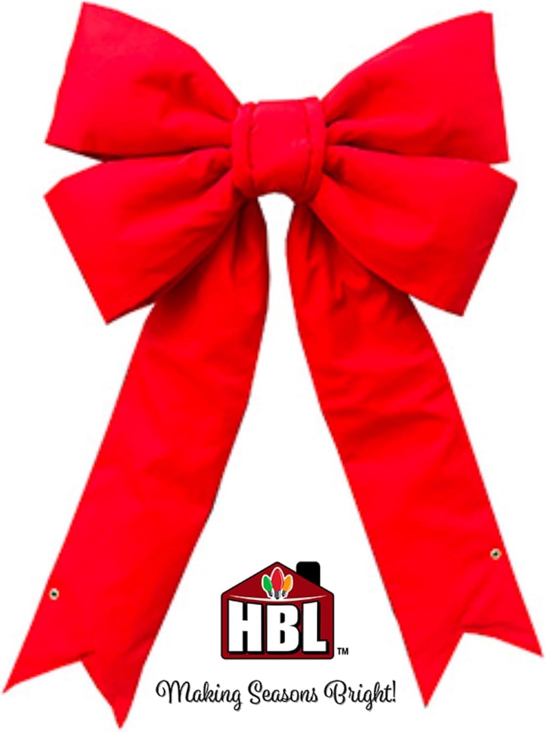 Holiday Bright Lights 24-Inch Red Canvas Bow with UV Protection for Indoor and Outdoor Christmas Decor