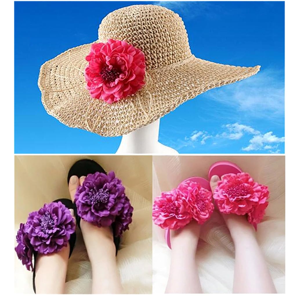 ALIMITOPIA Flower Hair Clip Fabric Artificial Peony Flower Hairpin Barrette Brooch Headdress Bobby Pins Headwear Hair Accessories for wedding Party supplies(Peony Style;4.3 inches;6pcs) - Image 6