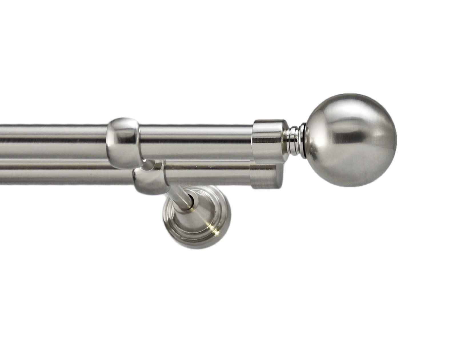 Your Home Online Metal Eyelet Double Curtain Pole Rod Diameter 19mm Stainless Steel Without Rings (Venice, 300cm)