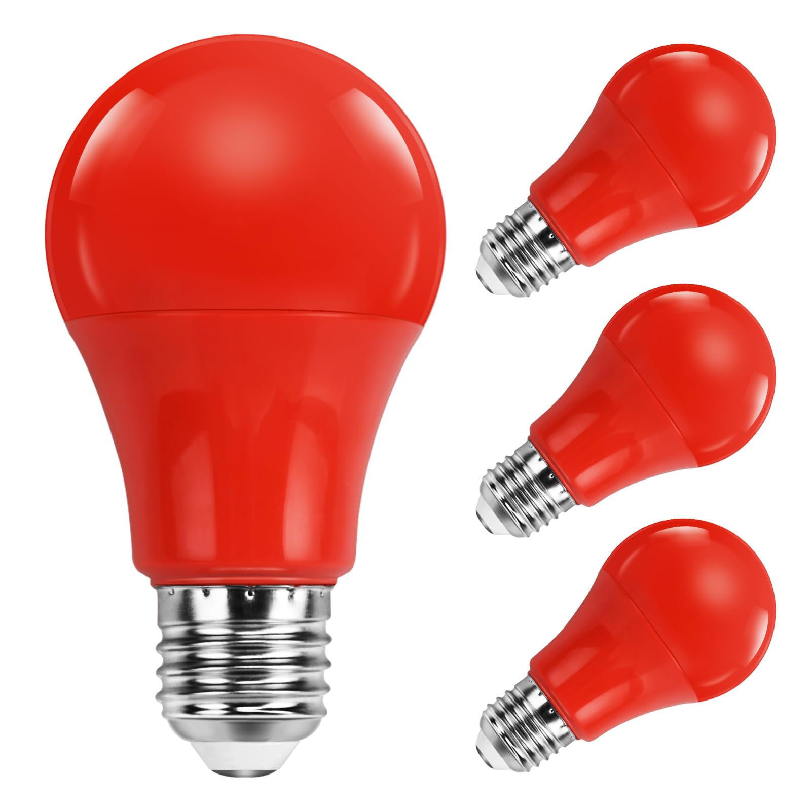 SCNNC A60/A19 E27 LED Light Bulb Red 9W, AC85-265V Coloured Light