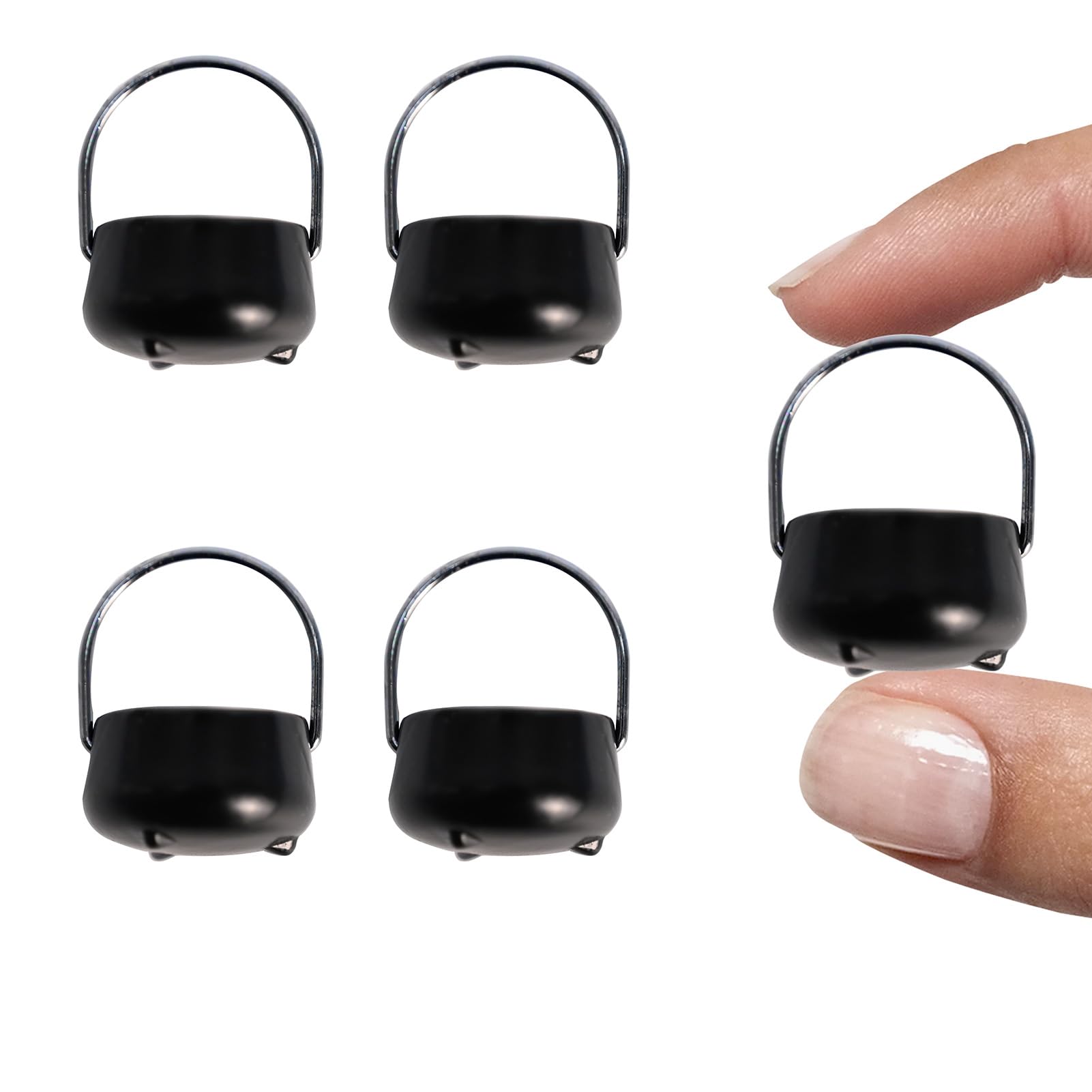 ZNTU Mini Leprechaun Pot 4 PCS Small Black Pots St Patricks Day Tiny Leprechaun Pot of Gold Bucket Leprechaun Trap Supplies (Black)