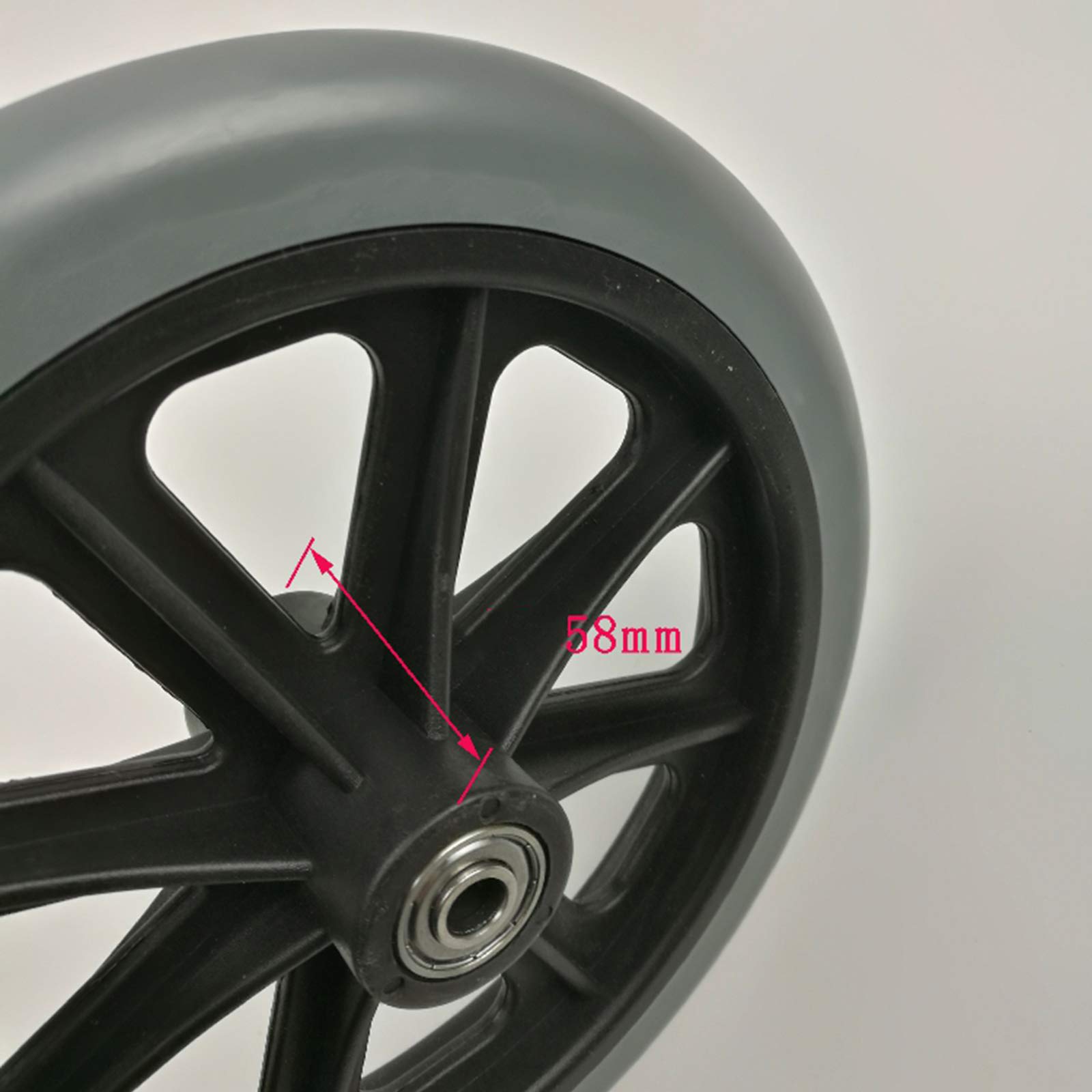Piezas de Repuesto de Ruedas Universales Portátiles para Sillas de Ruedas, Neumático Tpr, Rueda Delantera para Sillas de Ruedas Manuales, Andadores, Andadores, Económico, Paquete de 2 (8 Pulga