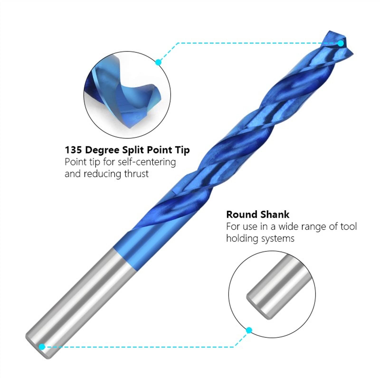 Broca de acero HSS M35, broca helicoidal completamente rectificada, grados, herramientas de perforación de agujeros de hélice for carpintería de madera, 1 Uds.(3.5mm)