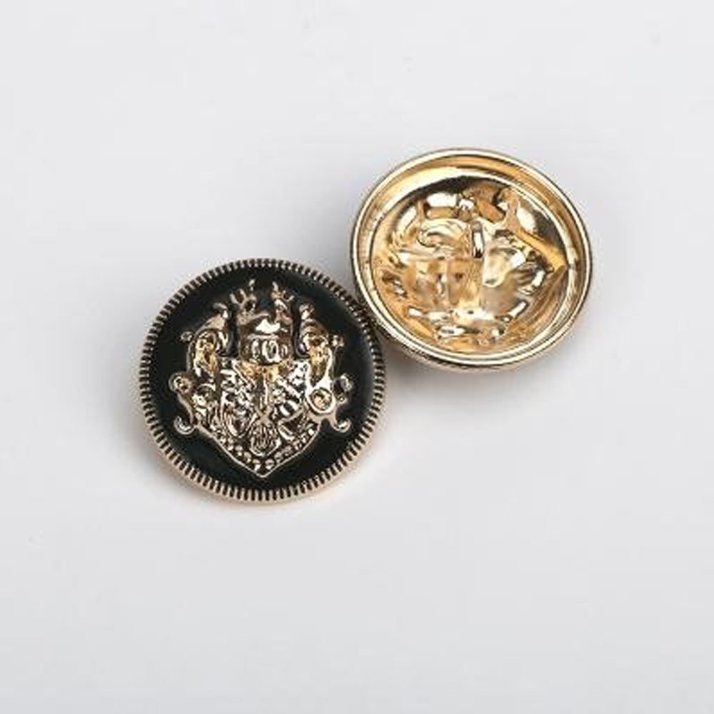 10 bottoni per vestiti, alla moda, rotondi, in metallo, per uomo e donna, per giacche, cappotti, uniformi, camicie, abiti e giacche (oro, 25 mm