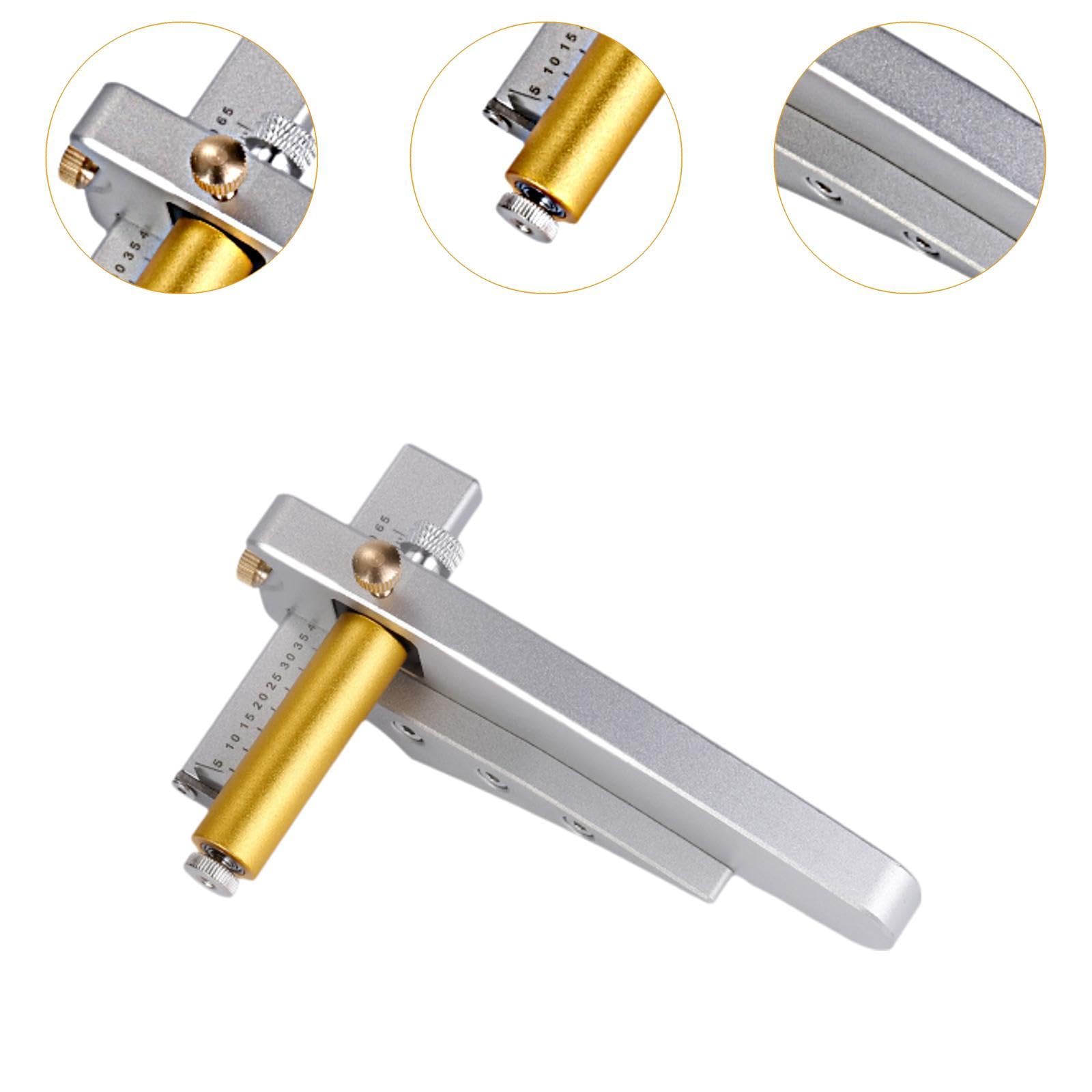 Cortador de correa de cuero con escala y mango, herramienta de corte de cinturón de cuero de aleación de aluminio para manualidades de cuero