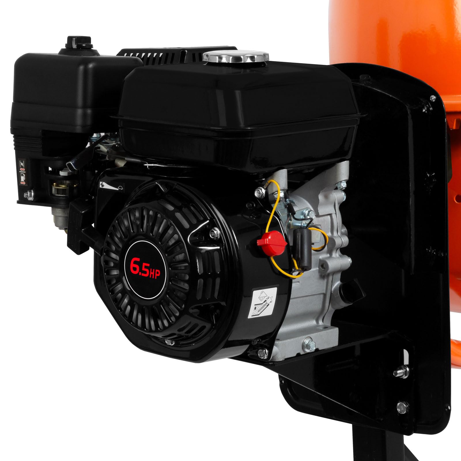 EBERTH 140L Bétonnière essence mobile, moteur essence 6,5 CV, 4 temps, châssis, tambour et couronne dentée en acier, volant blocable, large repose-pieds, bétonnière professionnelle, tambour pivotant