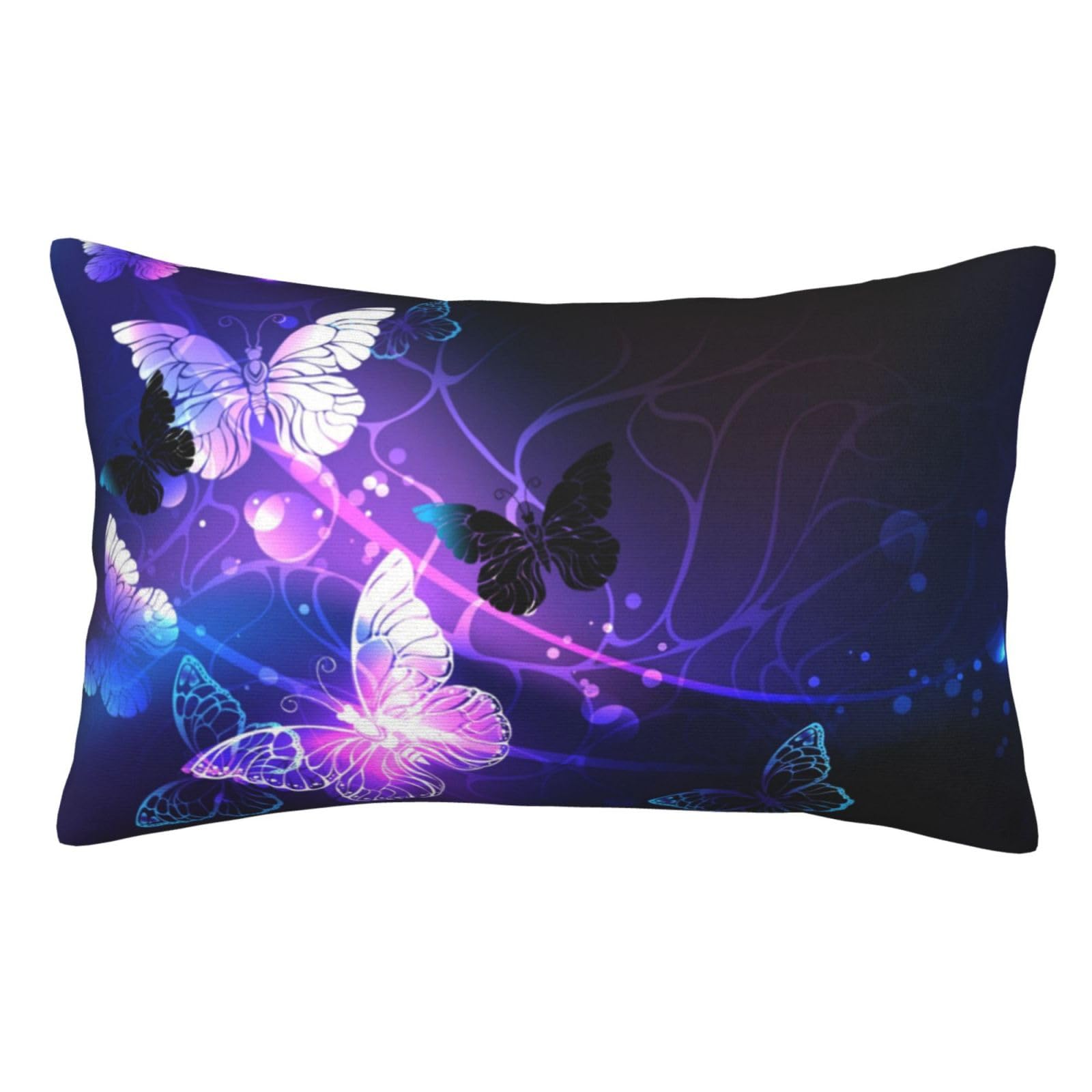 Soft Plush Pillow Cover For Sofa & Bed, Butterflies, Standard Furry Throw Pillow Case 35x50 cm, Decorative Cushion Cover For Bedroom Living Room Decor, Hidden Zipper Pillowcases For All Seasons