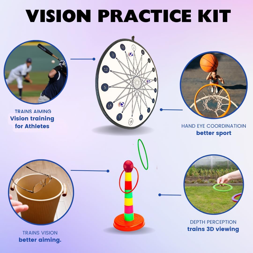 Ring Toss Game Set, 6 Colorful Rings with Plastic Tower, Indoor Outdoor Sport Drartboad & Ring Toss image 2 of 6 B0DPH6J4TY