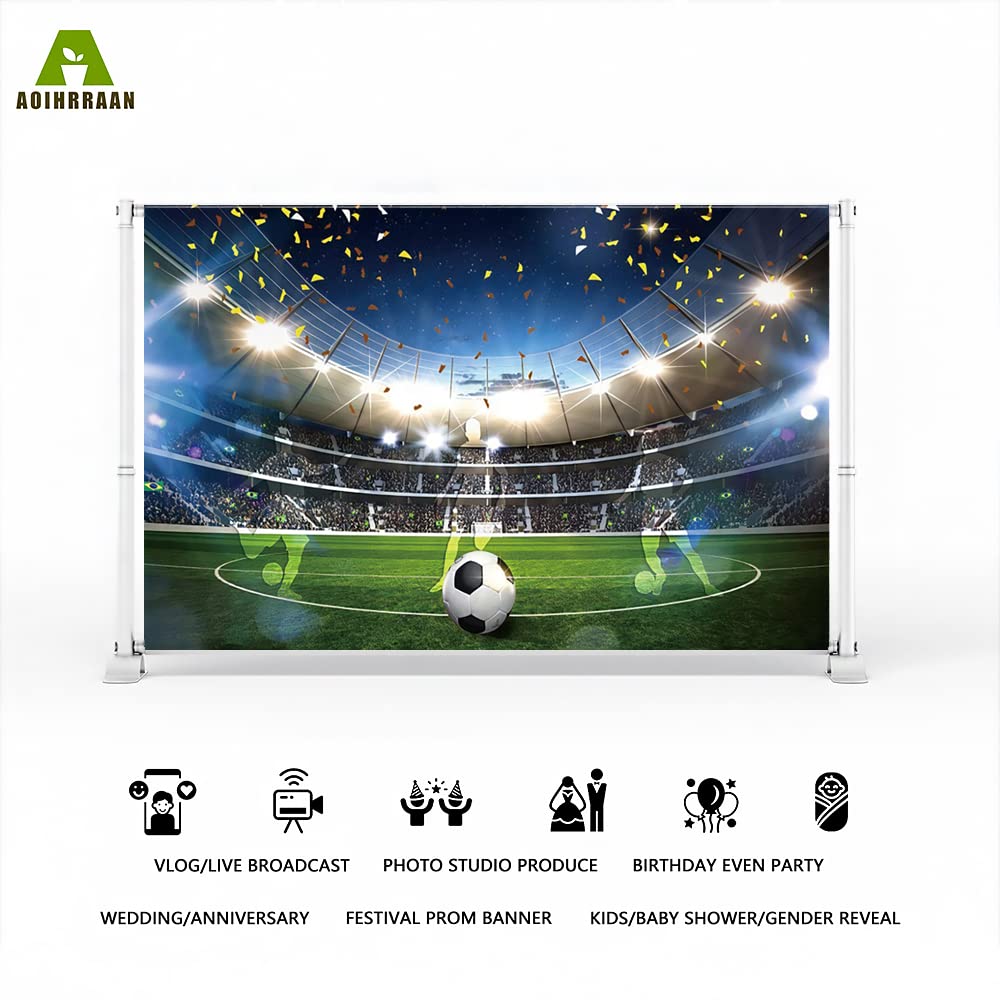 YongFoto 2x2m Vinile Sfondo Fotografico Arena dello Stadio di Calcio Fondale Foto Festa Bambini Boby Nozze Adulto Partito Studio Fotografico Puntelli